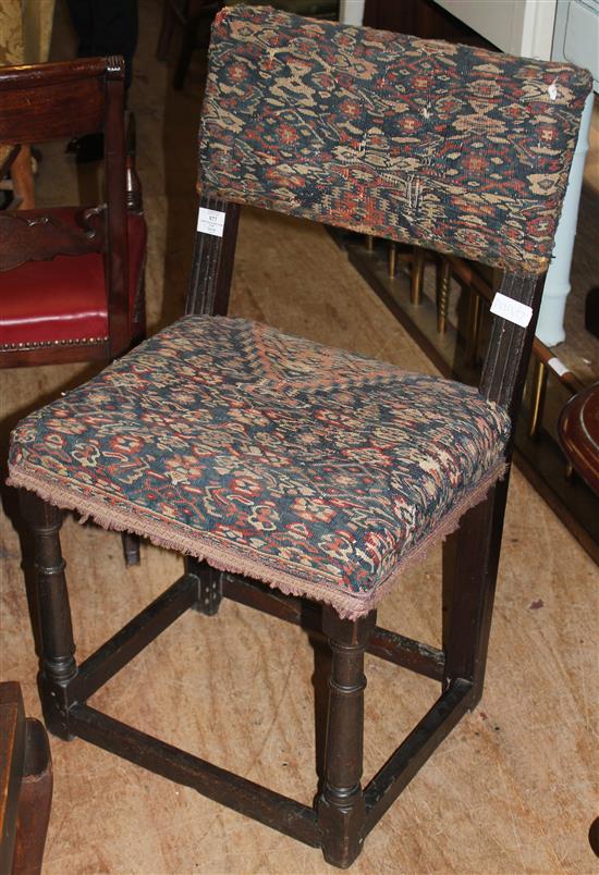 Single oak square frame chair